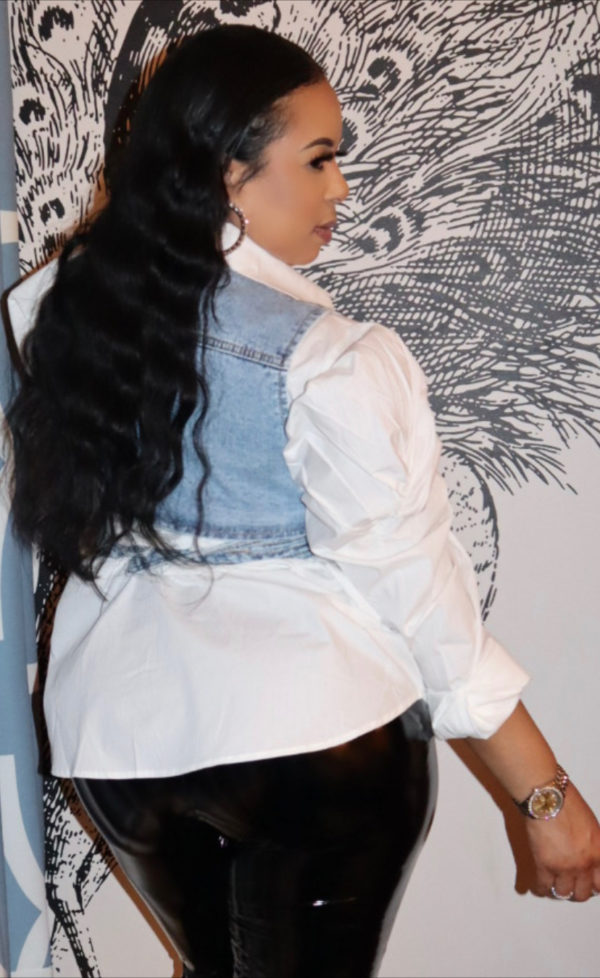 Criss Cross Denim Top - Image 3