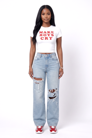 Make Boys Cry Tee front view - Opulence Luxe Boutique