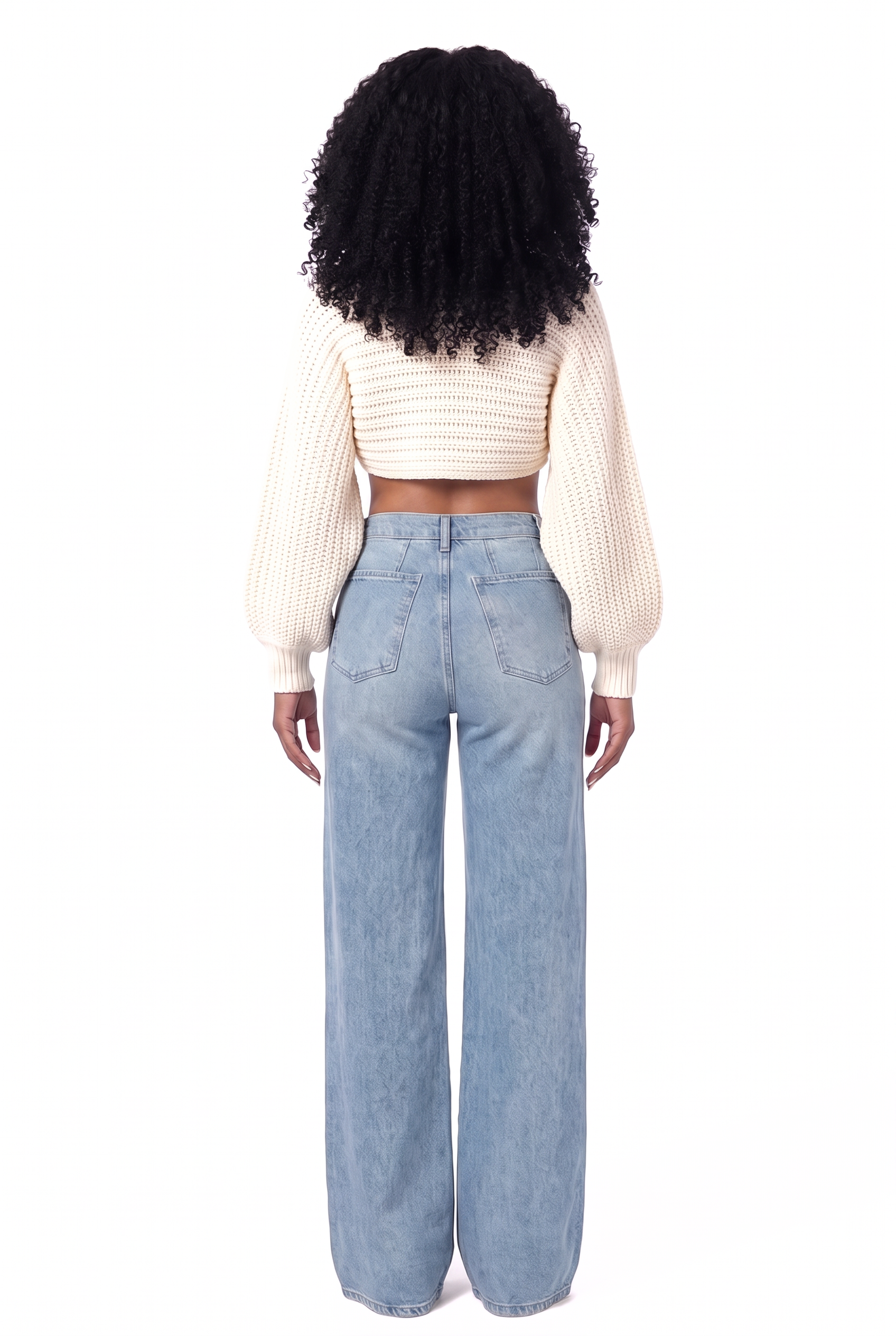 The Twist Me Cropped Sweater back view - Opulence Luxe Boutique
